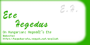 ete hegedus business card